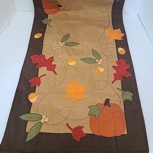 Autumn Leaf and Pumpkin Table Runner 54"x13.5"